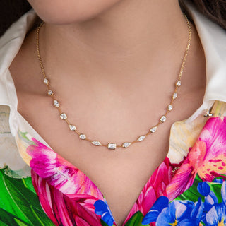 Santina Diamond Bezel Necklace - Jewelry - RUCHI New York