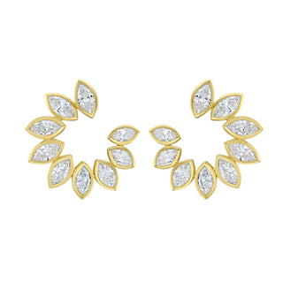 Santina Diamond Crescent Shape Earrings - Jewelry - RUCHI New York