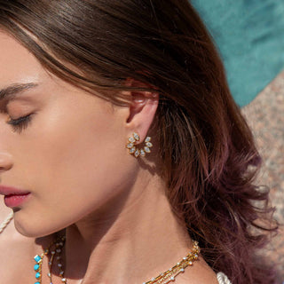 Santina Diamond Crescent Shape Earrings - Jewelry - RUCHI New York