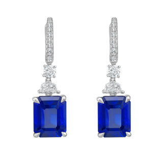 Selene Blue Sapphire and Diamond Earrings - High Jewelry - RUCHI New York