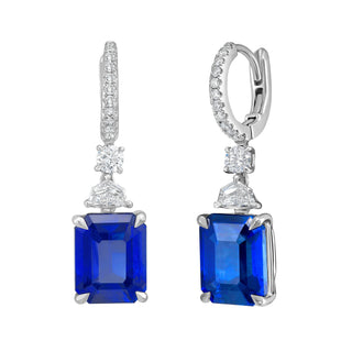 Selene Blue Sapphire and Diamond Earrings - High Jewelry - RUCHI New York