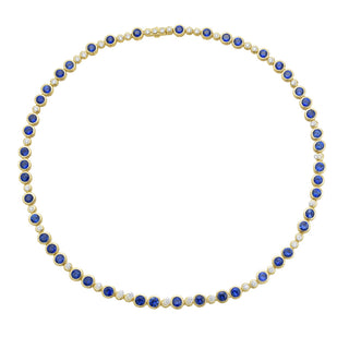 Serena Blue Sapphire & Diamond Necklace - Jewelry - RUCHI New York