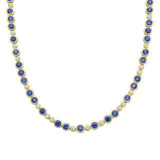 Serena Blue Sapphire & Diamond Necklace - Jewelry - RUCHI New York