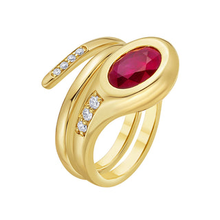 Sienna Ruby Wrap Ring - Jewelry - RUCHI New York