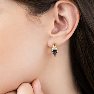 Sirenuse Blue Sapphire Hoop Earrings - Jewelry - RUCHI New York