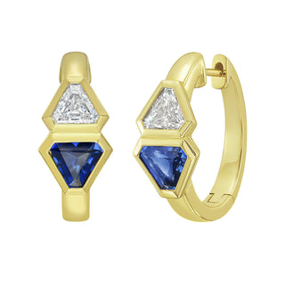 Sirenuse Blue Sapphire Hoop Earrings - Jewelry - RUCHI New York