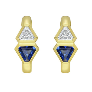 Sirenuse Blue Sapphire Hoop Earrings - Jewelry - RUCHI New York