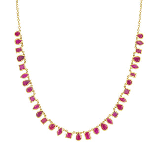 Solea Ruby Fringe Necklace - Jewelry - RUCHI New York