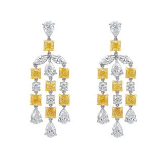 Soleil Fancy Yellow Diamond Chandelier Earrings - Jewelry - RUCHI New York
