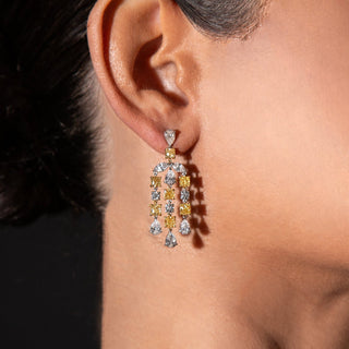 Soleil Fancy Yellow Diamond Chandelier Earrings - Jewelry - RUCHI New York