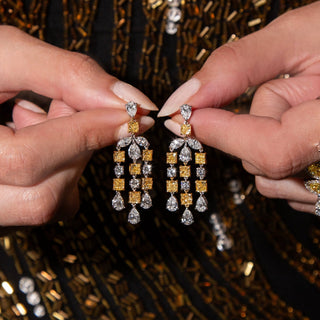Soleil Fancy Yellow Diamond Chandelier Earrings - Jewelry - RUCHI New York