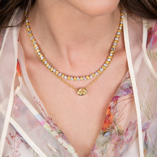 Soleil Fancy Yellow Diamond Necklace - High Jewelry - RUCHI New York