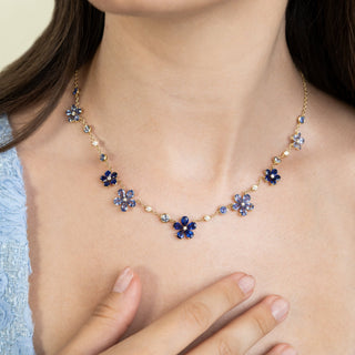 Superbloom Blue Sapphire Necklace - Jewelry - RUCHI New York