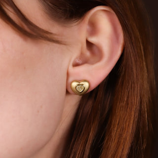 Sweetheart Yellow Diamond Studs - Jewelry - RUCHI New York