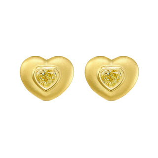 Sweetheart Yellow Diamond Studs - Jewelry - RUCHI New York