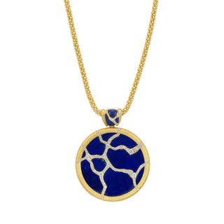 Terra Lapis & Diamond Pendant Necklace - Jewelry - RUCHI New York