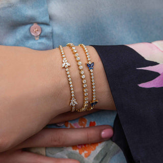 Thistle Diamond Yellow Gold Tennis Bracelet - Jewelry - RUCHI New York