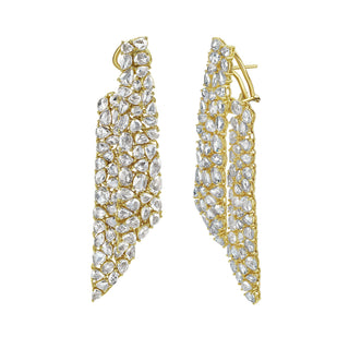 Tuberose Diamond Earrings in Yellow Gold - Jewelry - RUCHI New York