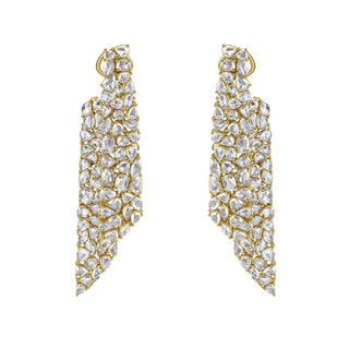 Tuberose Diamond Earrings in Yellow Gold - Jewelry - RUCHI New York