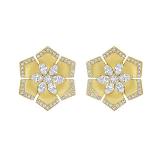 Virelai Diamond Floral Stud Earrings - Jewelry - RUCHI New York