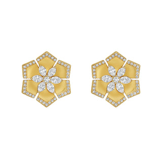 Virelai Diamond Floral Stud Earrings - Jewelry - RUCHI New York