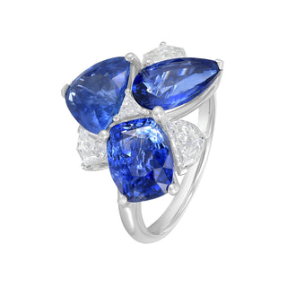 Virgo Blue Sapphire Cocktail Ring - Jewelry - RUCHI New York