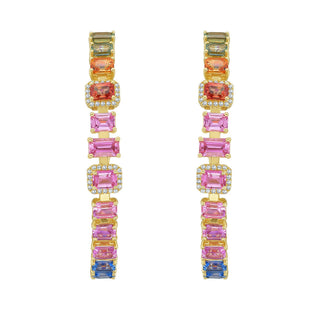 Vitrina Multi - Colored Sapphire Hoop Earrings - Jewelry - RUCHI New York