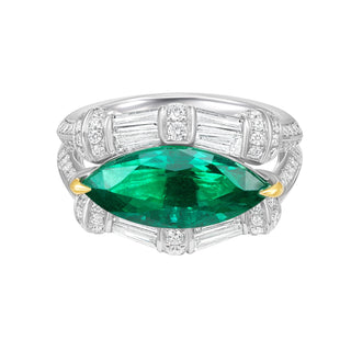 Xenissima Emerald Cocktail Ring - Jewelry - RUCHI New York