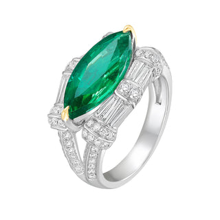 Xenissima Emerald Cocktail Ring - Jewelry - RUCHI New York
