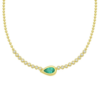 Zelina Emerald Pendant Necklace - Jewelry - RUCHI New York