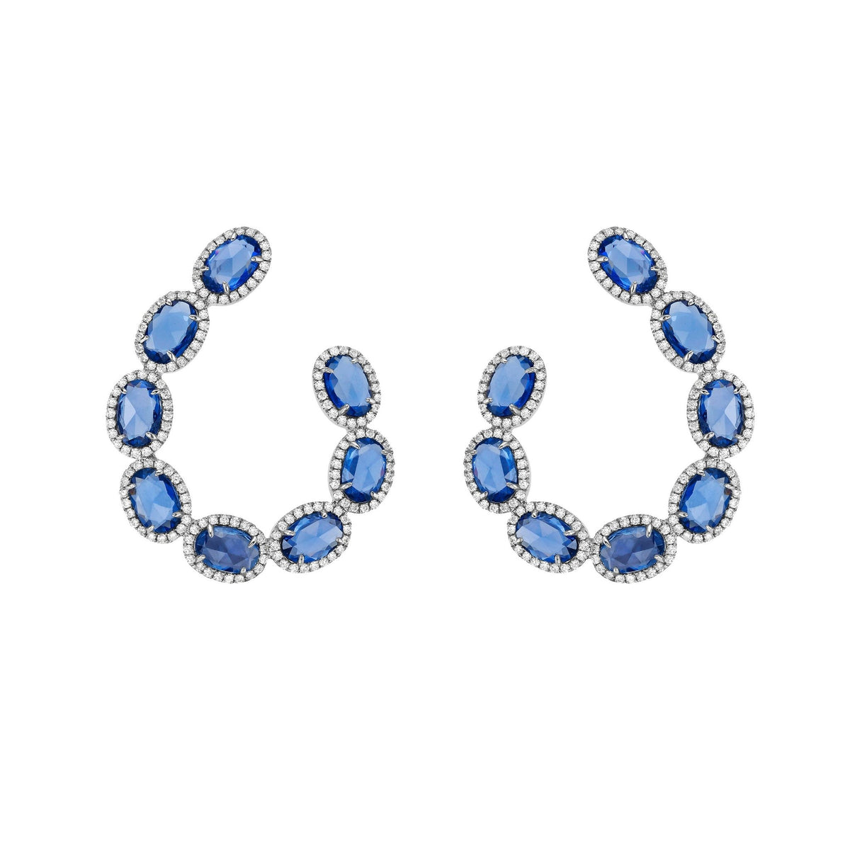 Belle Blue Sapphire Crescent Earrings – RUCHI New York